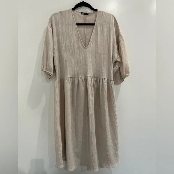 ZARA Voluminous textured weave dress - Picture 6 of 10